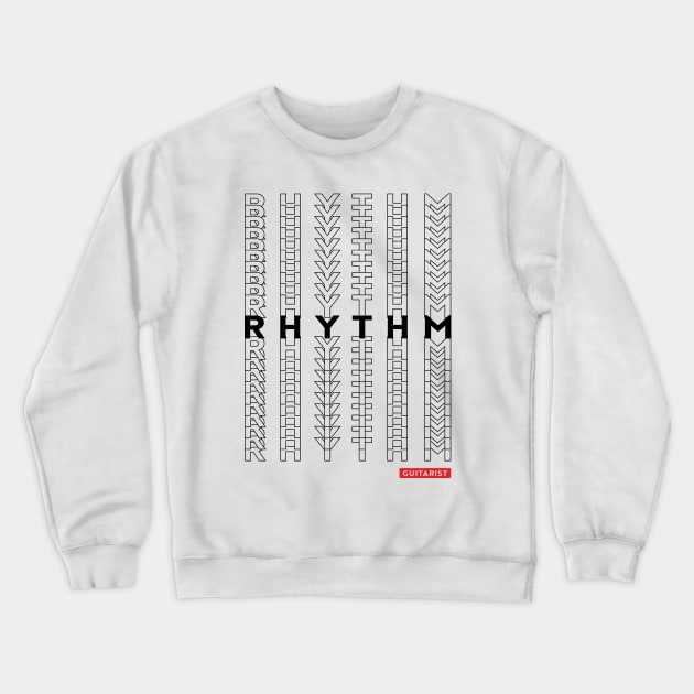 Rhythm Guitarist Repeated Text Light Theme Crewneck Sweatshirt by nightsworthy